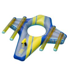 46.5&#34; Blue and Yellow Galactic Fighter Squirter Swimming Pool Float Swimline
