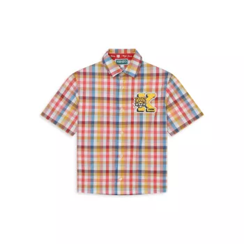 Little Boy's &amp; Boy's Plaid Short-Sleeve Shirt KENZO