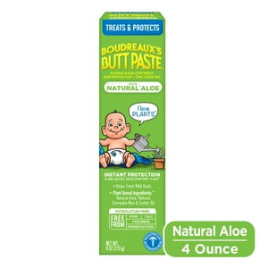 Boudreaux's Butt Paste With Natural* Aloe Diaper Rash Cream, Ointment for Infant, 4 oz Tube Visit the Boudreaux's Butt Paste Store