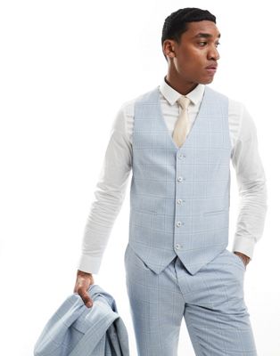 Shelby & Sons richmond suit vest in light blue Shelby & Sons