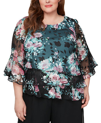 Блузка больших размеров с цветочным принтом Alex Evenings