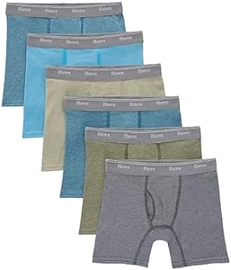 Hanes Boys' Originals Boxer Briefs, Tween Boy Underwear, Cotton Stretch, 6-Pack Hanes