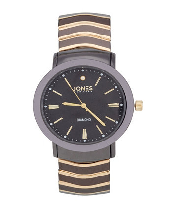 Мужские аналоговые двухцветные часы с металлическим браслетом, 42 мм Jones New York