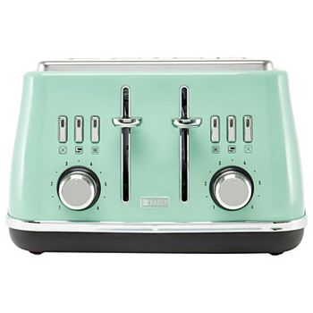 Haden Cotswold 4 Slice Extra Wide Slot Stainless Steel Toaster with Tray, Sage Haden