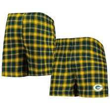 Мужские фланелевые боксёры Concepts Sport Green Bay Packers Ledger с вышивкой, эластичный пояс Unbranded