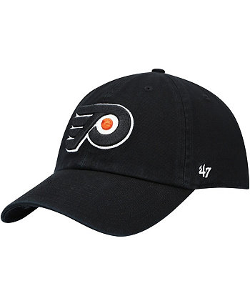Мужская черная регулируемая кепка Philadelphia Flyers Team Clean Up '47 Brand