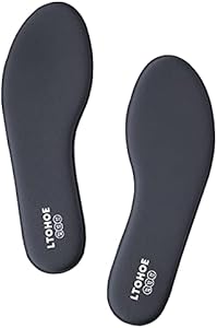 LTOHOE Memory Foam Insoles for Men - Replacement Shoe Insoles for Running, Hiking, Sneaker, Shock Absorbing, Comfort Inner Soles, 8mm Black, US 10 LTOHOE