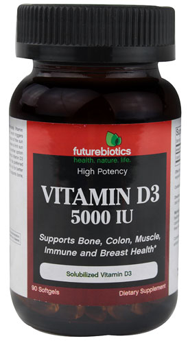 Futurebiotics Витамин D3 – 5000 МЕ – 90 капсул FutureBiotics
