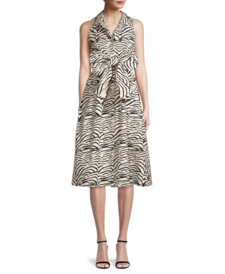 Платье-рубашка без рукавов с завязками спереди Donna Karan New York