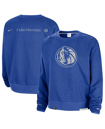 Женский синий пуловер Dallas Mavericks Standard Issue Courtside Performance свитшот Nike
