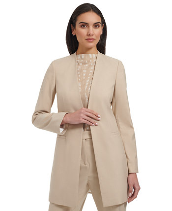 Petite Open-Front 3/4-Roll-Sleeve Topper Jacket Calvin Klein