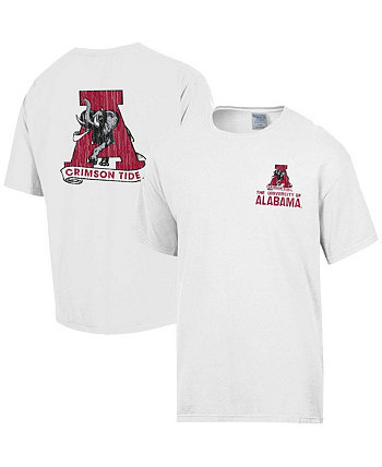 Men's White Distressed Alabama Crimson Tide Vintage-Like Logo T-shirt Comfortwash