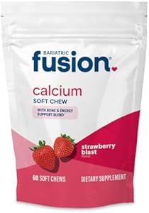 Bariatric Fusion Bariatric Calcium Chews | Calcium Citrate with Vitamin D3 Calcium Supplement Bariatric Vitamin | Sugar Free Calcium Citrate Chewable | Calcium Citrate 500mg | Caramel | 60 Count Bariatric Fusion