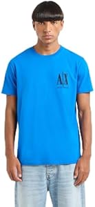 Armani Exchange Men's Regular Fit Cotton Jersey Micro Icon Logo Tee A｜X Armani Exchange