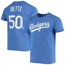 Мужская футболка Majestic Threads Mookie Betts Royal Los Angeles Dodgers Name & Number Tri-Blend Majestic