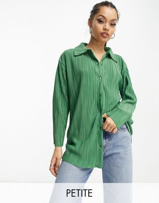 Зеленая плиссированная рубашка Only Petite - часть комплекта ONLY