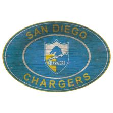 Овальный настенный знак Los Angeles Chargers Heritage Fan Creations