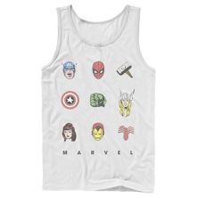 Мужская майка Marvel Retro Avengers Iconic Symbols Licensed Character