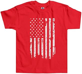 Threadrock Little Boys' Distressed White American Flag Toddler T-Shirt Threadrock