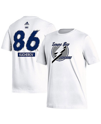 Мужская футболка Nikita Kucherov White Tampa Bay Lightning Reverse Retro 2.0 Name and Number Adidas