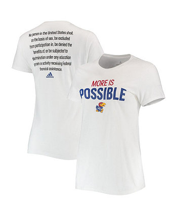 Женская белая футболка «Канзас Джейхокс» «Больше возможно» Adidas
