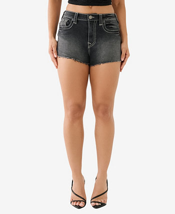 Женские летние джинсовые шорты с вырезом на бедрах True Religion
