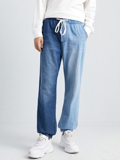 SHEIN для мужчины Зауженные джинсы на кулиске с карманом контрастный SHEIN