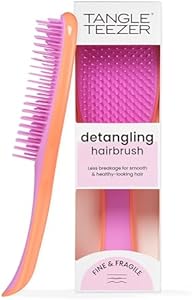 Tangle Teezer Ultimate Detangler Brush, Dry & Wet Hair Brush, Reduces Breakage for Color-Treated, Fine, & Fragile Hair Types, Apricot/Purple Tangle Teezer