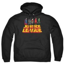Justice League Of America Standing Above Adult Pull Over Hoodie Licensed Character