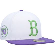 Men's New Era White Brooklyn Dodgers  Side Patch 59FIFTY Fitted Hat New Era