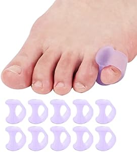 10 Pcs Pinky Toe Splint, Gel (Гель) Toe Separators, Little Toe Straightener Hammer Toe for Men Women Walking, Running, Overlapping, Bunion Corrector and Bunion Relief, Small Yimanduo