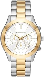 Michael Kors Oversized Slim Runway Men's Watch, Stainless Steel Watch for Men Michael Kors