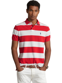 Рубашка-поло классического кроя в полоску и сетку с короткими рукавами Polo Ralph Lauren