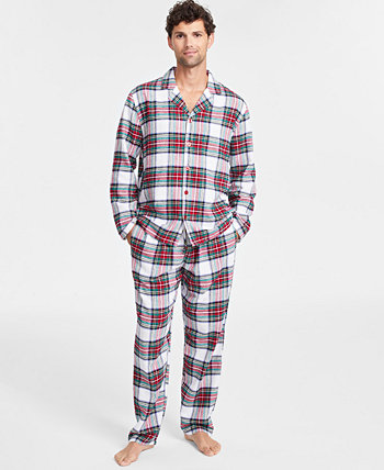 Подходящий мужской пижамный комплект Stewart из хлопка в клетку, созданный для Macy's Family Pajamas