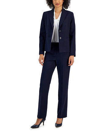 Petite Two-Button Blazer & Mid-Rise Straight-Leg Pants Le Suit
