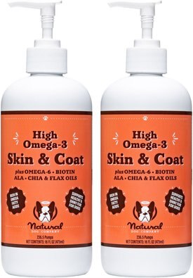 Natural Dog Company Skin & Coat Omega-3 & Omega-6 Oil Dog Supplement, 16-fl oz bottle Natural Dog Company