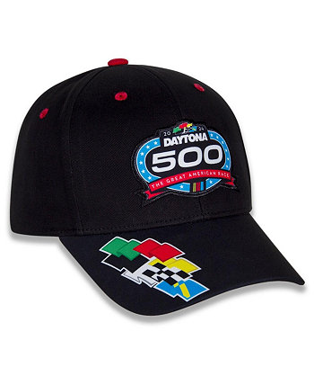 Мужская черная регулируемая кепка Daytona 500 Truck Flags 2024 Checkered Flag Sports