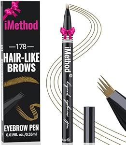 iMethod Eyebrow Pen - Eyebrow Pencil with Micro 4-Fork Tip, Microblading Eyebrow Pen for Natural Hair-Like Brows, Long-Lasting Eye Brow Pencils for Women, Smudge-proof, Black IMethod