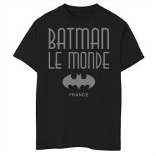 Футболка с логотипом Batman: Le Monde France для мальчиков 8–20 лет DC Comics