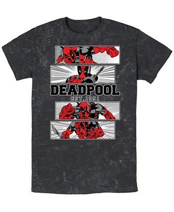 Мужская Футболка FIFTH SUN DEADPOOL 4 PANEL 2 TONE Короткий Рукав Минеральная Стирка FIFTH SUN