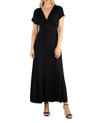 Женское платье макси с v-образным вырезом и короткими рукавами 24Seven Comfort