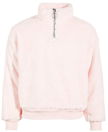 Пуловер Big Girls Sherpa с молнией на четверть, созданный для Macy's ID Ideology