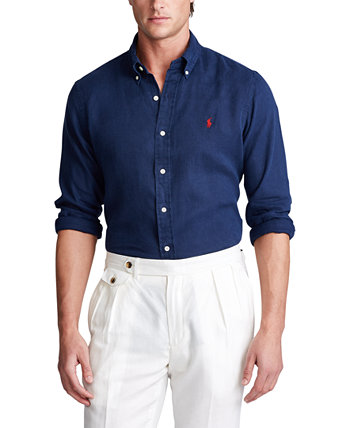Мужская льняная рубашка классического кроя Polo Ralph Lauren