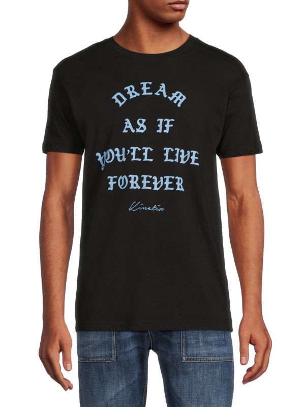 Хлопковая футболка с рисунком Dream As If You'll Live Forever Pima KINETIX