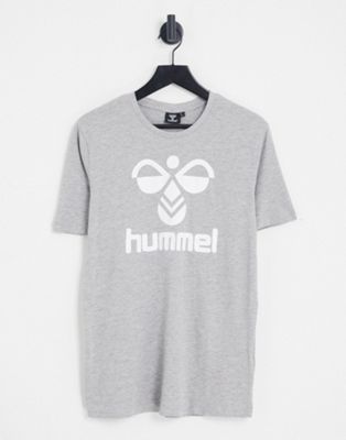 Серая меланжевая футболка с классическим логотипом Hummel Hummel