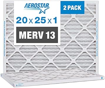 Фильтр для воздуха 20x25x1 для кондиционеров и печей - MERV 13, упаковка из 2 штук Aerostar