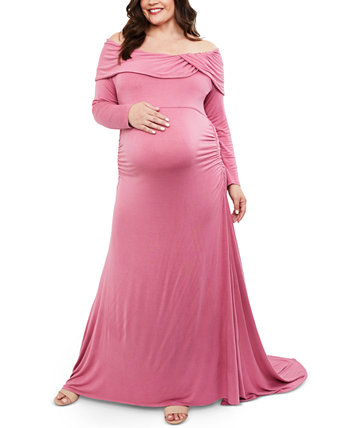 Платье макси с открытыми плечами Motherhood Maternity