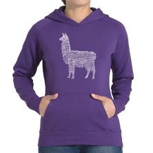 Llama Mama - Women's Word Art Hooded Sweatshirt LA Pop Art