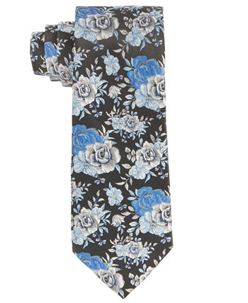 Men's Royal Blue & White Floral Tie Tayion Collection