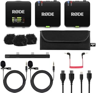 RØDE Wireless GO (Gen 3) Compact Wireless Mic – Pristine Audio, 32-bit Float Recording, Automatic Level Control, for Phones, Cameras and Computers Bundle with 2X Turnstile Audio Lavalier Microphone Rode